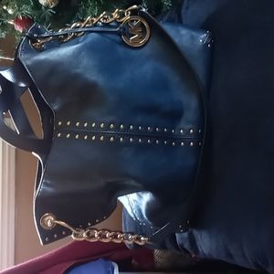 Michael kors large blue leather bag